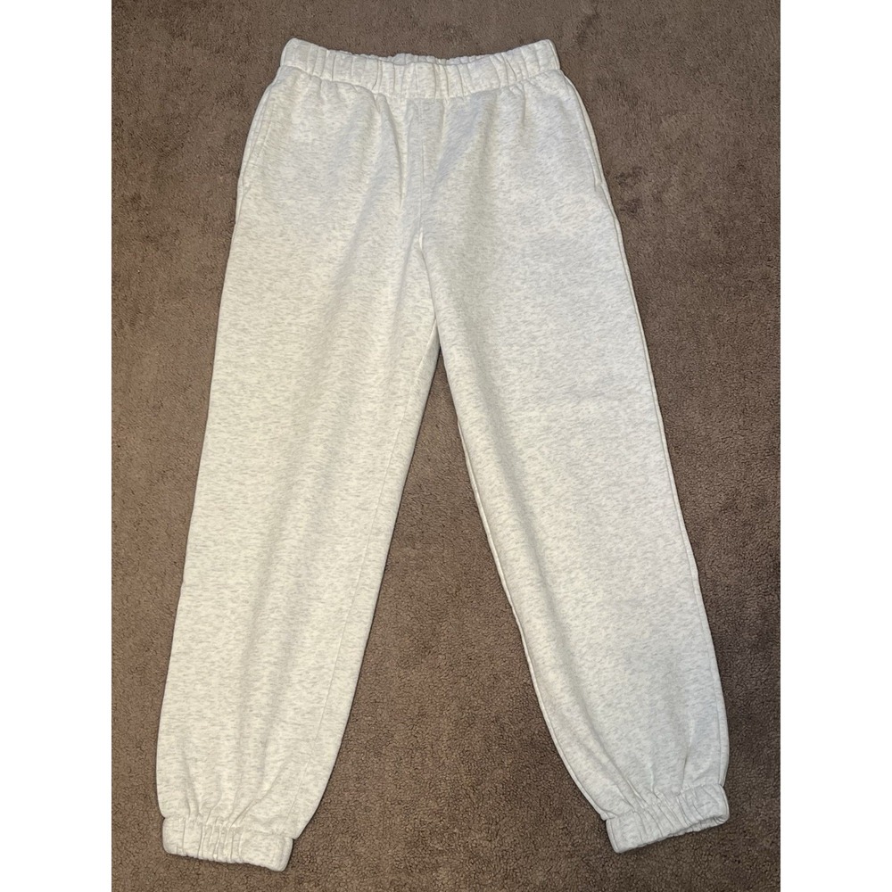 GAP Women's Fleece Jogger Sweatpants Gray Heather Medium Elastic Waist EUC